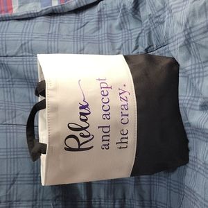 " Relax & Accept The Crazy" Purple Galaxy Medium Tote